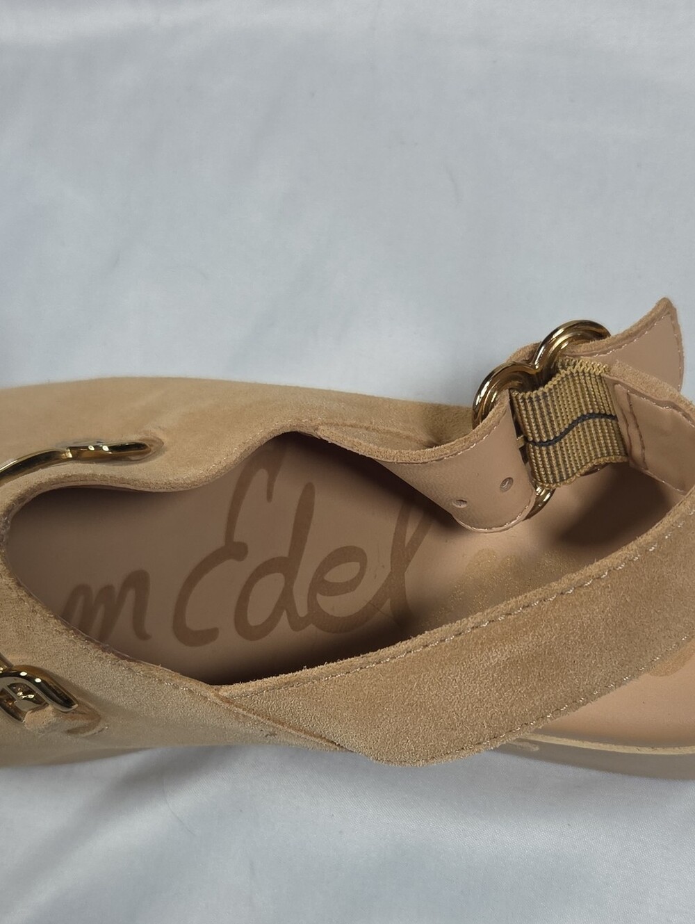 Sam Edelman Beige Suede Womens Slingback Studded Clog Sandals Sz 7 - Picture 2 of 10